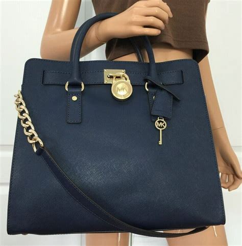 michael kors hamilton navy blue|Michael Kors Hamilton medium.